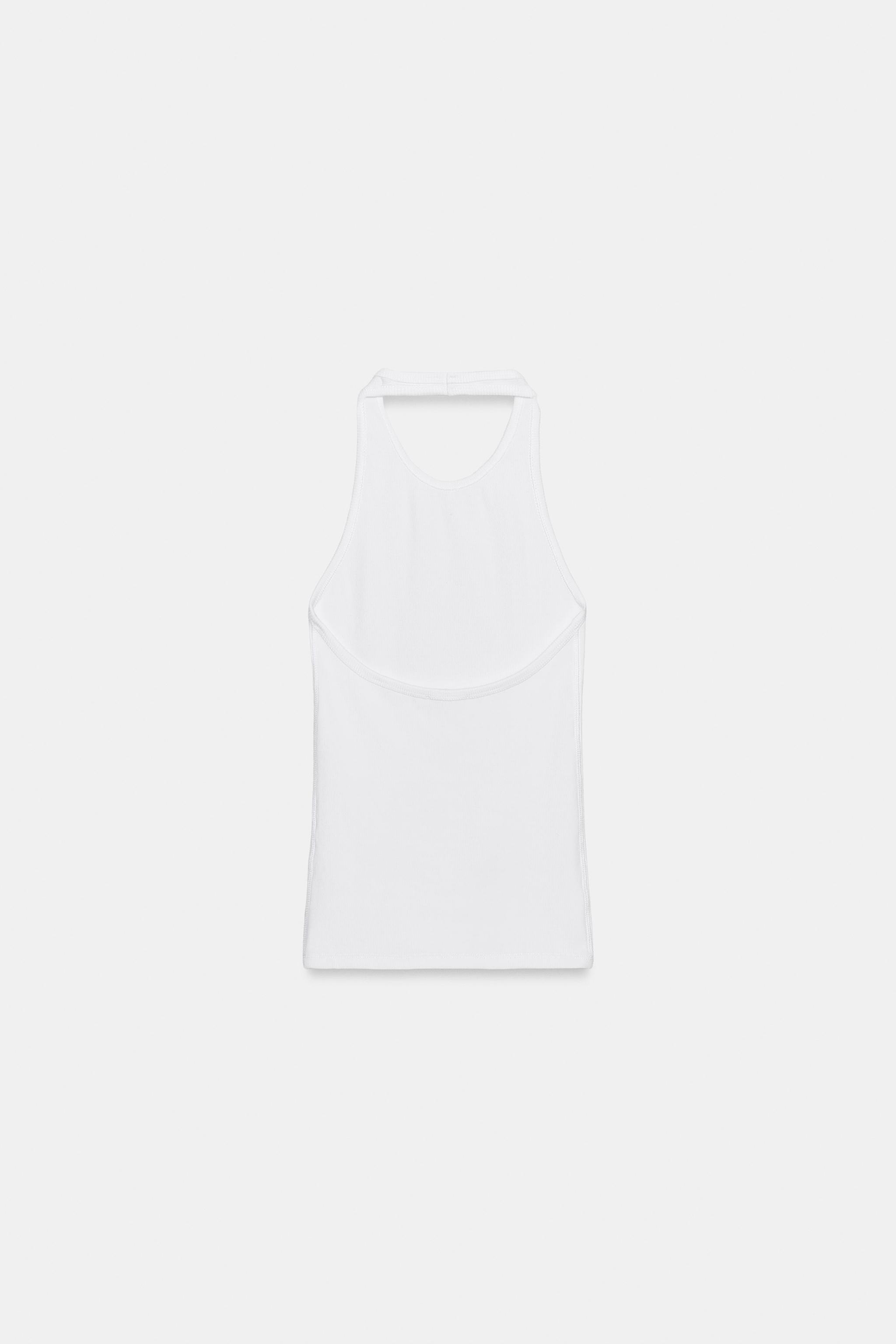 RIBBED HALTER TOP